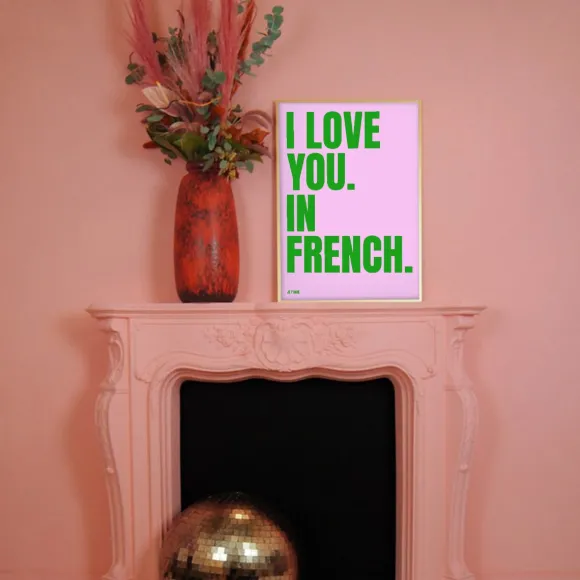 Affiche I Love You In French - 50 X 70 Cm - Edition Limitee Fleux