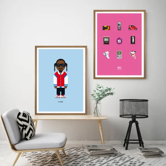 Affiche Le Duo Annees 90 - 30 X 40 Cm
