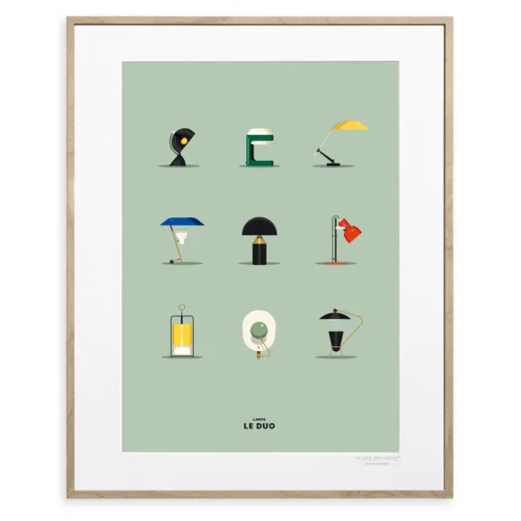 Affiche Le Duo Lampes - 40 X 50 Cm