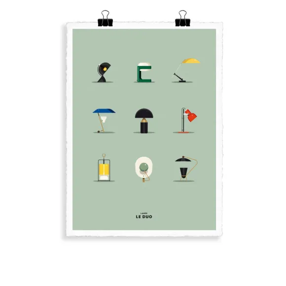 Affiche Le Duo Lampes - 40 X 50 Cm