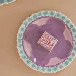 Assiette A Fleurs En Ceramique - Lavande