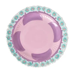 Assiette A Fleurs En Ceramique - Lavande