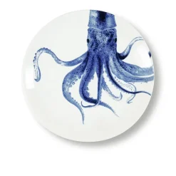 Assiette Plate Calamar En Porcelaine - O 27 Cm