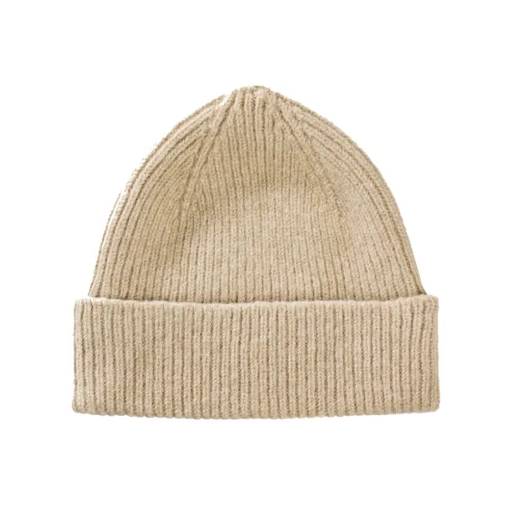 Bonnet En Laine Melangee - Sable