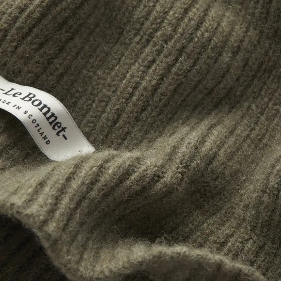 Bonnet En Laine Melangee - Kaki