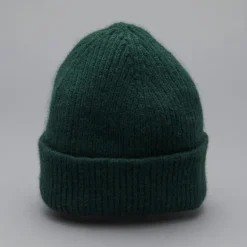 Bonnet En Laine Melangee - Vert Mousse