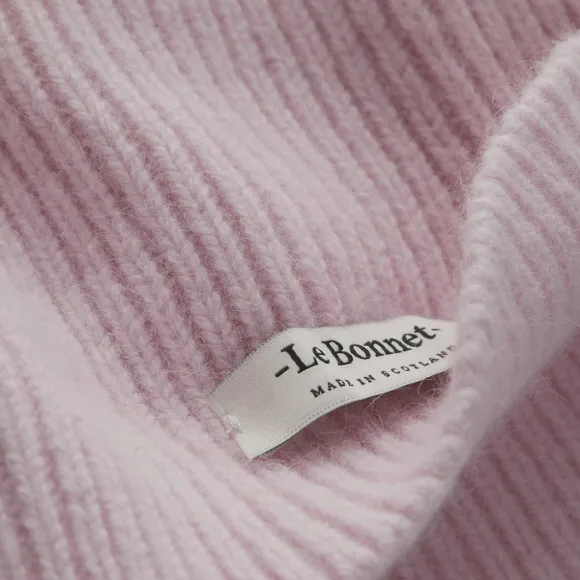 Bonnet En Laine Melangee - Rose Blush
