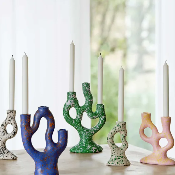 Bougeoir Tachete - H 30 Cm - Vert