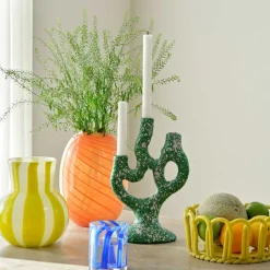 Bougeoir Tachete - H 30 Cm - Vert