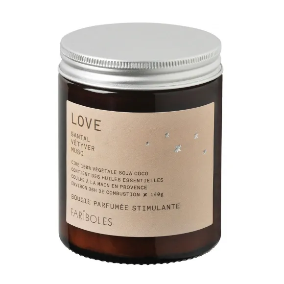 Bougie Parfumee Love 140 G - Santal, Vetiver & Musc