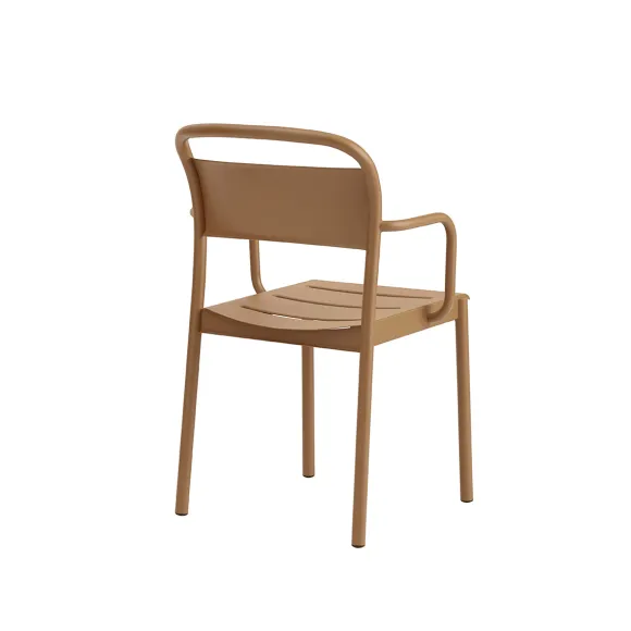 Chaise Accoudoirs Linear Steel Burnt Orange