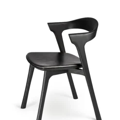 Chaise Bok Chene Noir - Cuir Noir