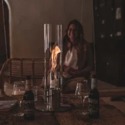 Cheminee / Feu De Table Spin 90 - O 19 X 40,5 Cm - Argent