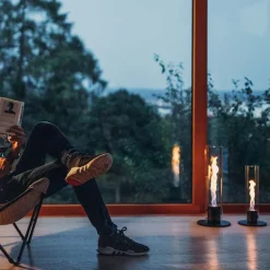 Cheminee / Feu De Table Spin 120 - O 23 X 54 Cm - Noir