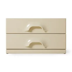 Commode 2 Tiroirs - 60 X 35 X 35,2 Cm - Creme