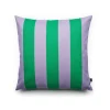 Coussin A Rayures - 60 X 60 Cm - Vert/Violet