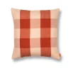 Coussin Grand A Carreaux En Lin Et Coton