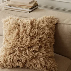 Coussin Meadow A Poils Longs - Sable Clair - 50 X 50 Cm