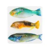 Décoration Murale Trois Poissons Perroquet Sur Fond Blanc - 20 Cm X 20 Cm