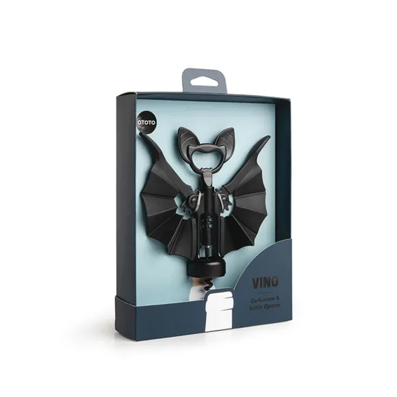 Decapsuleur Et Tire-Bouchon Chauve Souris En Acier