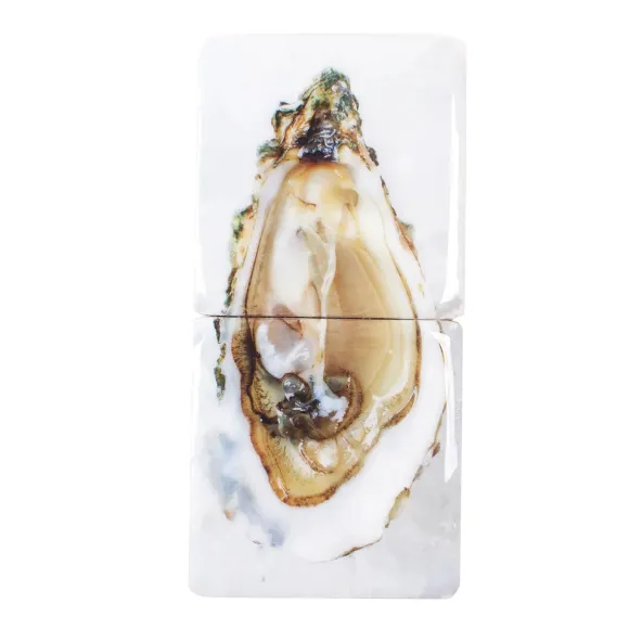 Decoraton Murale Huitre Sur Fond Blanc - 20 Cm X 40 Cm