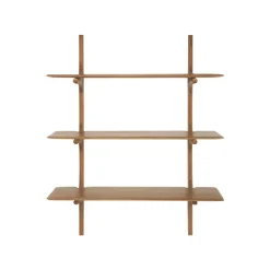 3 Etagères Murales Pi En Acajou Verni - 100 X 35 X 126 Cm