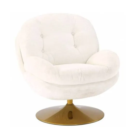 Fauteuil Memento En Velours - 81 X 86 X 83 Cm - Blanc