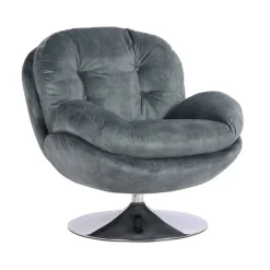 Fauteuil Memento En Velours - 81 X 86 X 83 Cm - Petrole