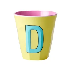 Gobelet Lettre D En Melamine - Jaune