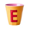 Gobelet Lettre E En Melamine - Abricot