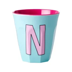 Gobelet Lettre N En Melamine - Menthe