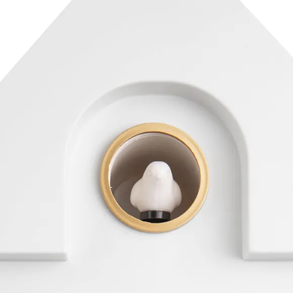 Horloge Modern Cuckoo En Metal L 21.5 X H 41 Cm - Blanc