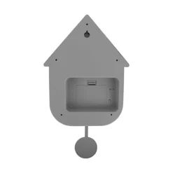 Horloge Modern Cuckoo En Metal L 21.5 X H 41 Cm - Gris