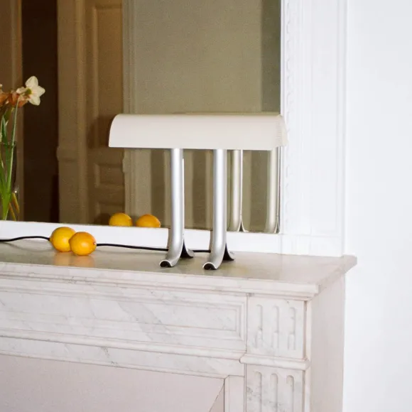 Lampe De Table Anagram - O 14 X H 32,5 Cm - Beige Riz