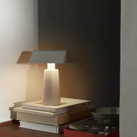 Lampe De Table Caret Mf1 H 22Cm - Gris Soie