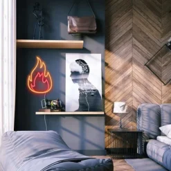 Lampe Murale Neon Led Fire - Rouge