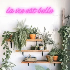 Lampe Murale Neon Led La Vie Est Belle - Rose