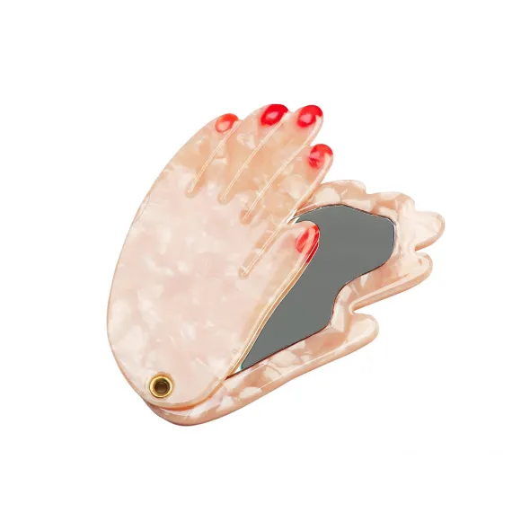 Miroir De Poche Main - Blanc