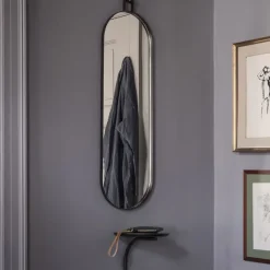 Miroir Poise Oval Metal Noir - H 98 X 28 Cm