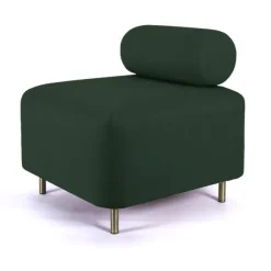 Ottoman Bovari Velours Vert Canard Riviera 38