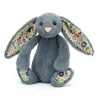 Peluche Lapin Blossom - H 18 Cm - Dusty Bleu