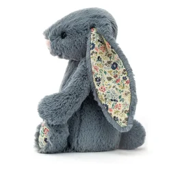 Peluche Lapin Blossom - H 18 Cm - Dusty Bleu
