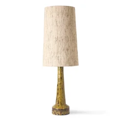 Pied De Lampe Retro En Gres - Moutarde