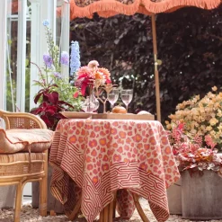 Plaid Leopard En Coton - Rose