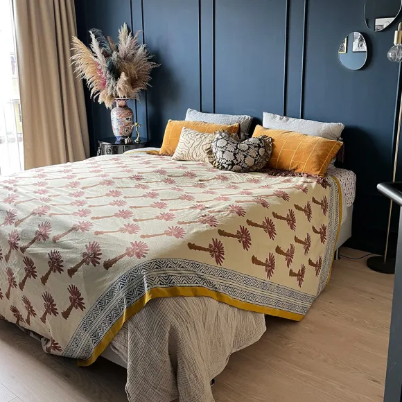 Plaid Tala Palmtree En Coton - Sand