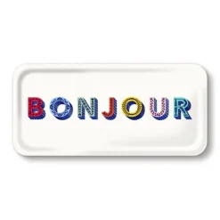 Plateau Bonjour - 32 X 15 Cm - Multicolore