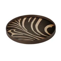 Plateau En Bois Peint - Folk - O 61 Cm