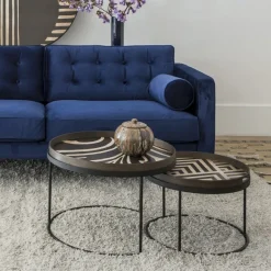 Plateau En Bois Peint - Folk - O 61 Cm