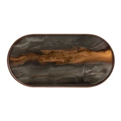 Plateau En Verre - Bronze Organic - Oblong - 71 X 36 Cm