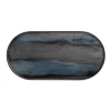 Plateau En Verre Graphite - Organic Glass Oblong - L 71 Cm
